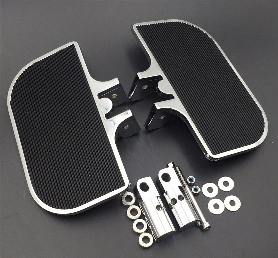 HTT Motorcycle Chrome Passenger Mini Floorboards Rear Footboards Foot Rest  Pegs Mounts Fit Harley-Davidson Electra Glide Heritage Softail Fat Boy