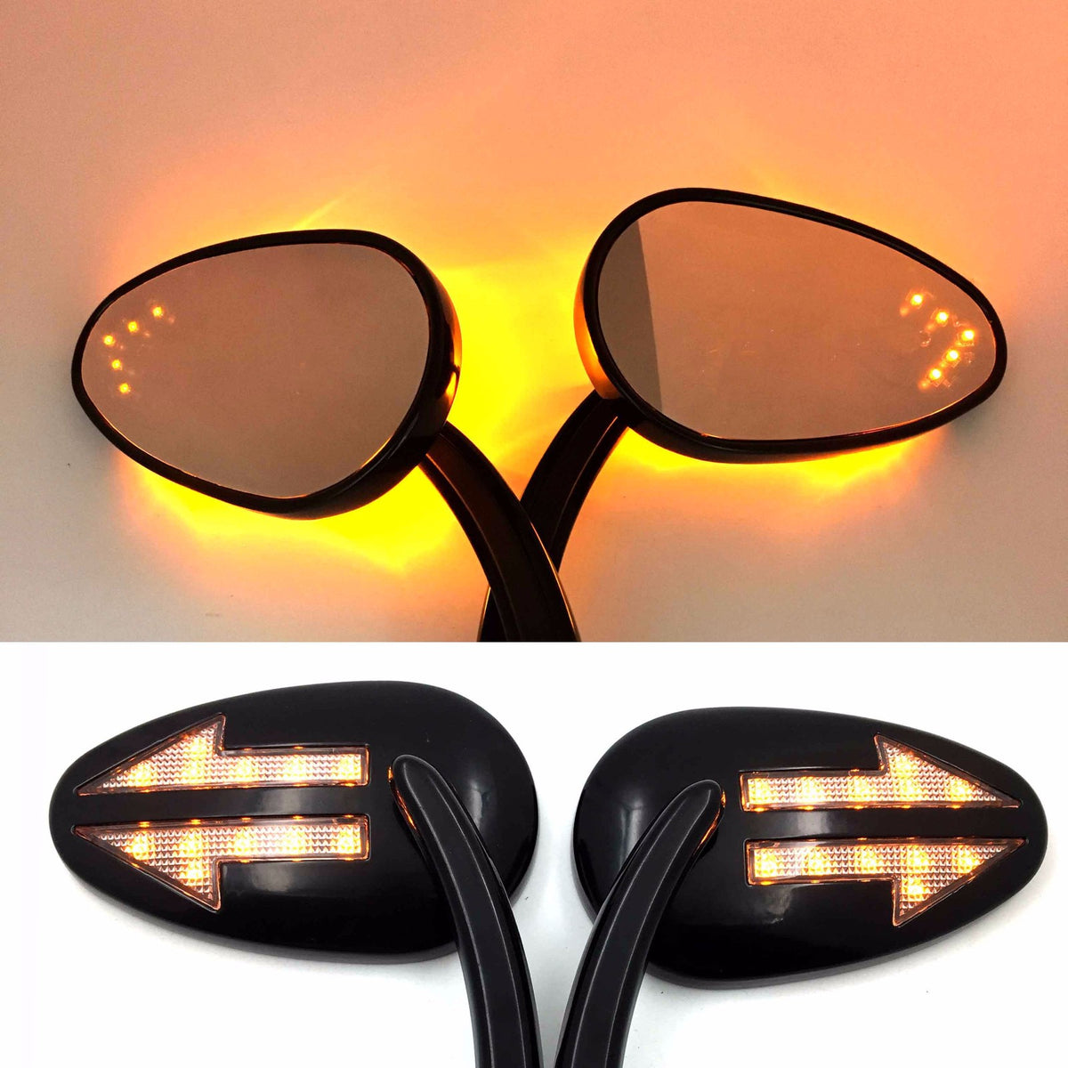 HTT Motorcycle Black Integrated Arrows LED Turn Signals Side