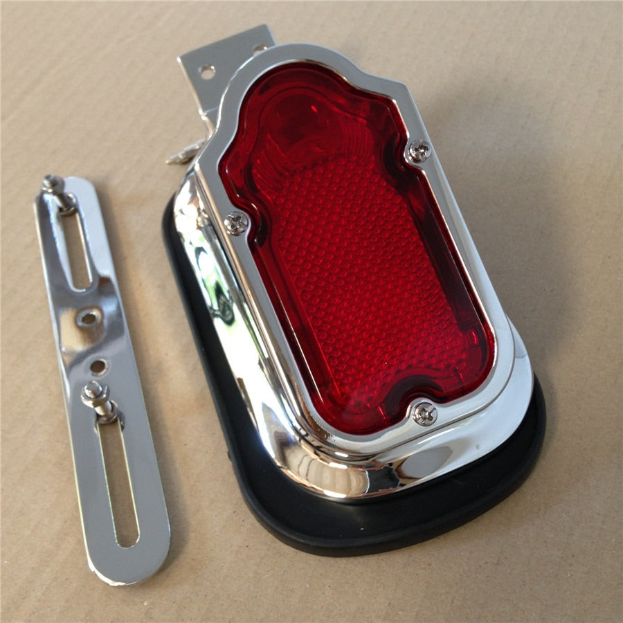 Motorcycle Chrome Red Tombstone Brake Tail Light Signal For Harley Davidson  Bike