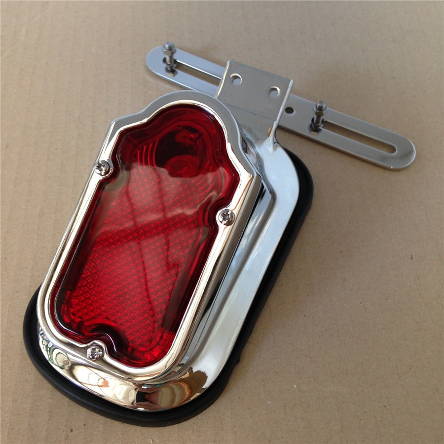 Motorcycle Chrome Red Tombstone Brake Tail Light Signal For Harley Davidson  Bike