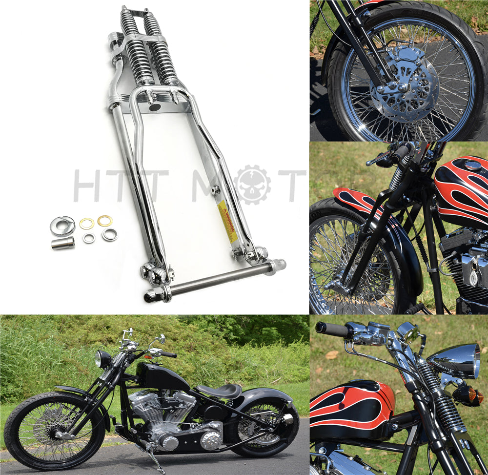 Stock Chrome Wishbone Vintage Springer Front End w/ Axle Kit Harley Chopper