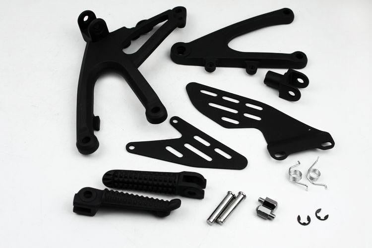 Black Front Rider Foot Pegs Bracket Fit For Yamaha Yzf-R1 Yzf R1 2007 2008