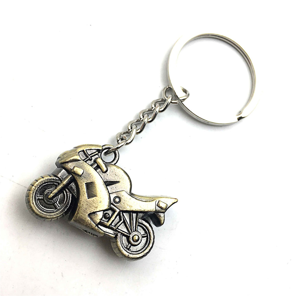 CharmZoo Motorcycle Keychain, Motorcycle Keyring with Clip, Biker Keychain, Personalized Initial Keyring, Motorcycle Charm Motorcycle Gifts for Women