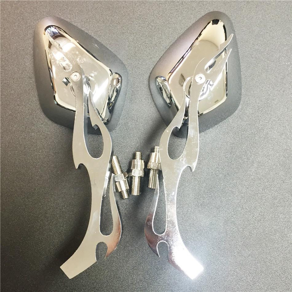 chromed flame shape Running Mirror for Kawasaki Ninja All year model