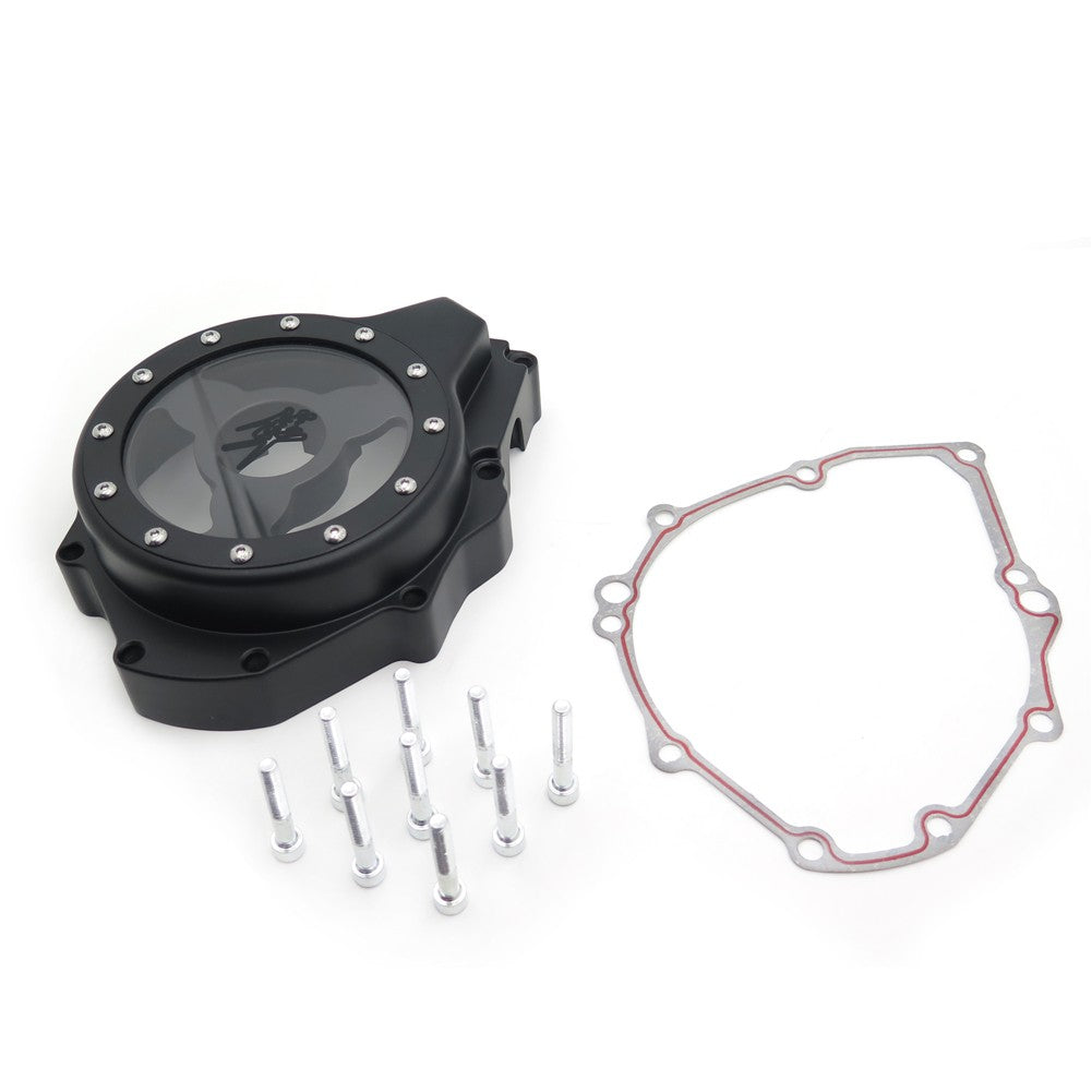 HTT- Black Glass See Through Engine Stator Cover For Suzuki GSXR1300 Hayabusa '99-'13