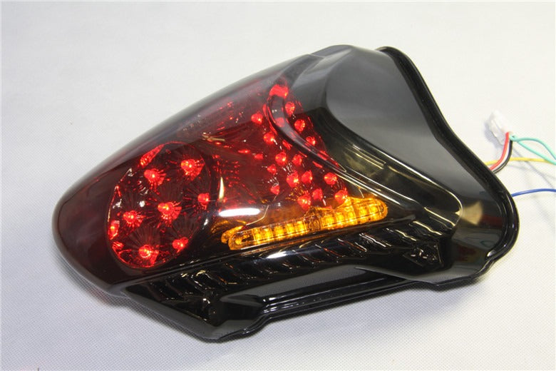 HTT Motorcycle Clear Led Tail Light Brake Light with Integrated Turn Signals Indicators For 2008-2012 Suzuki Hayabusa / GSX1300R