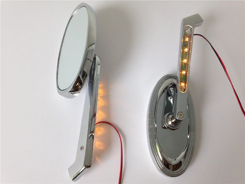 New LED Turn signal Oval mirrors fit for Suzuki GSXR600 750 1000 1100 CHROME