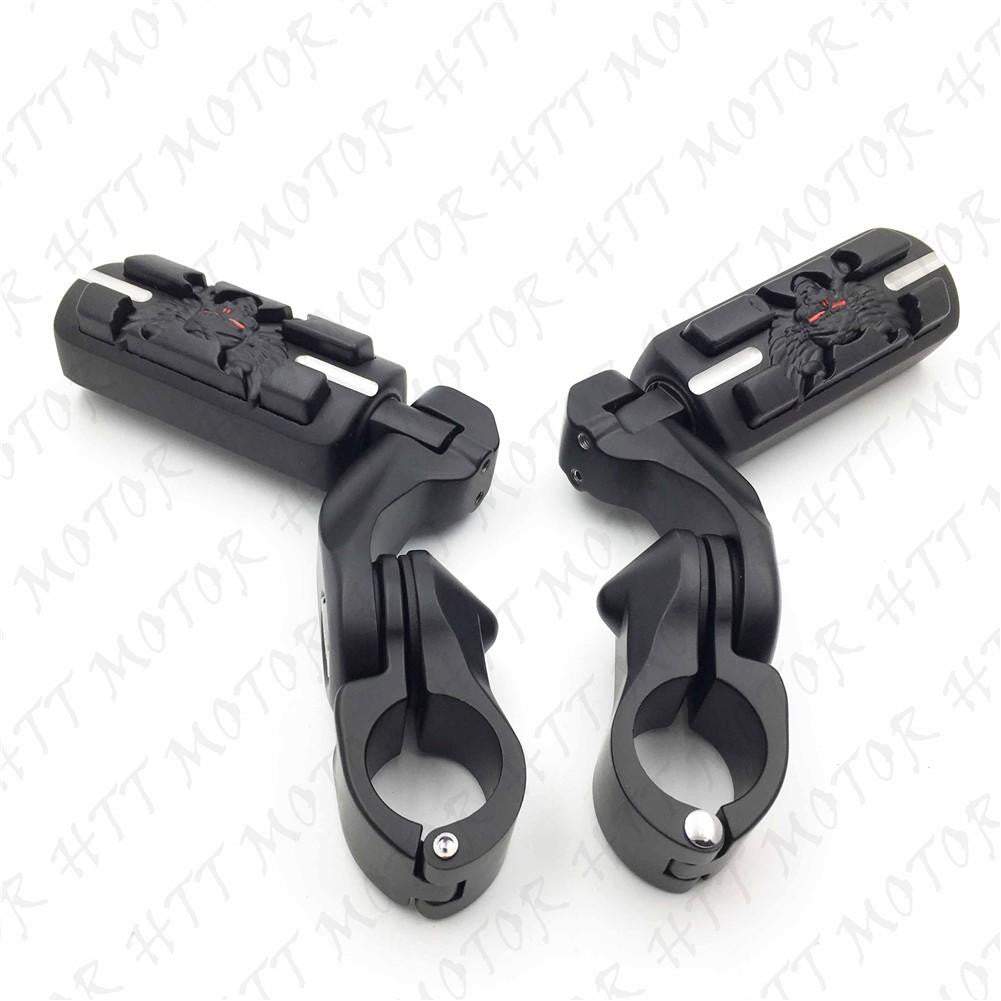 Black 2.5" Short Foot Peg Kit 1.25" Engine Guard For Tri Glide Ultra FLHTCUTG