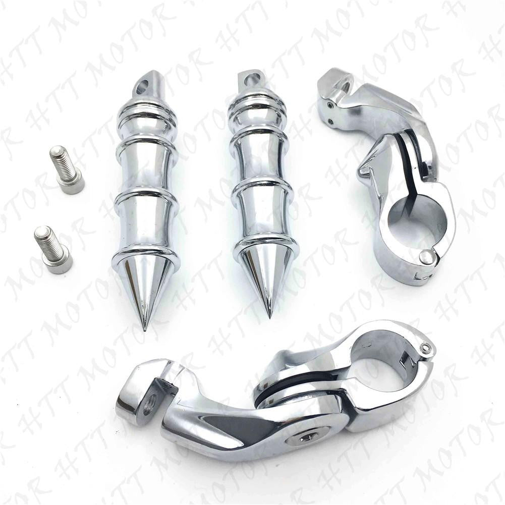 Chrome 2.5" Short Foot Peg Kit 1.25" Engine Guard For CVO Limited FLHTKSE Honda