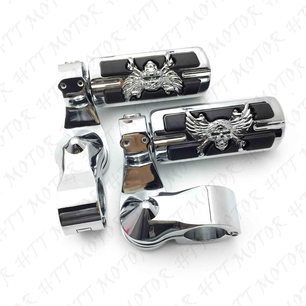 Chrome 2.5" Short Foot Peg Kit 1.25" Engine Guard For Yamaha XV750 XV1100 Virage