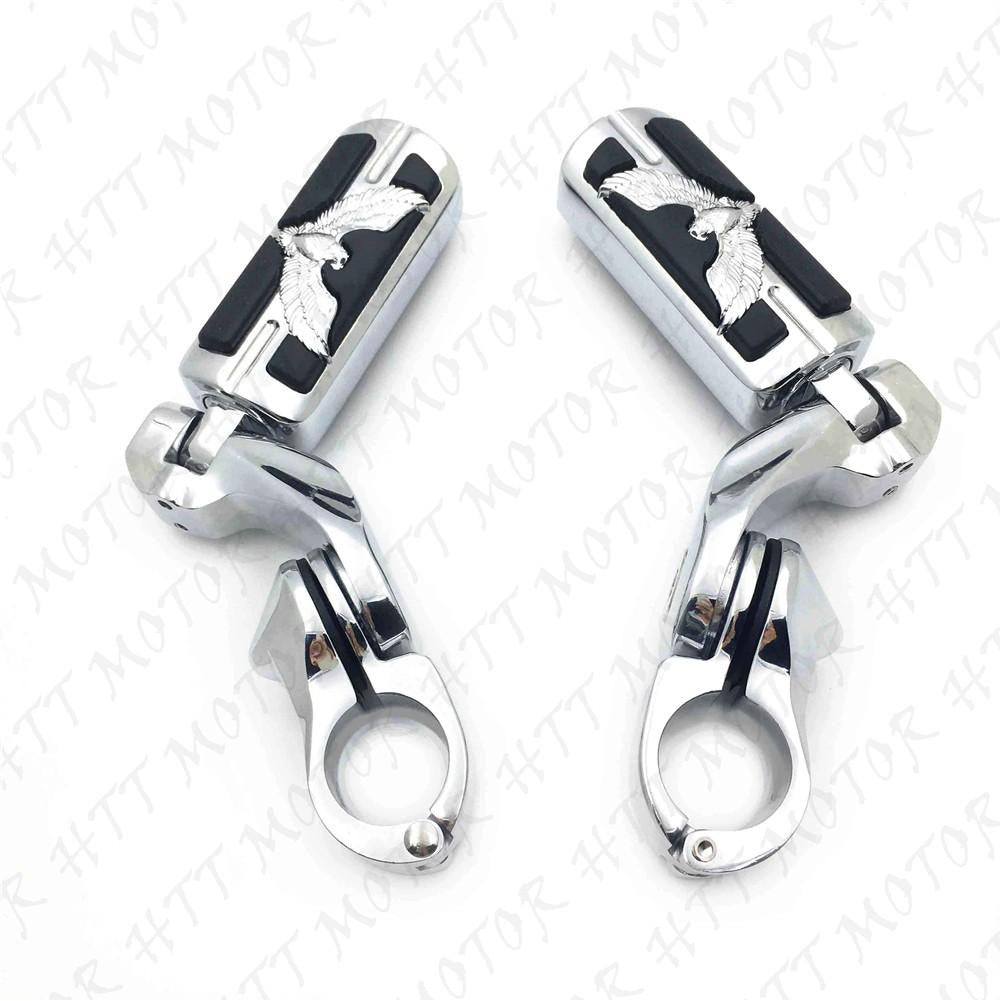 Chrome 2.5" Short FootPeg Kit 1.25" Engine Guard For Yamaha Roadstar xv1700