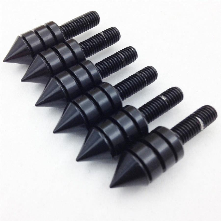 Universal BLACK Motorcycle Spike Bolts (Windscreen, Fairings, License Plate)