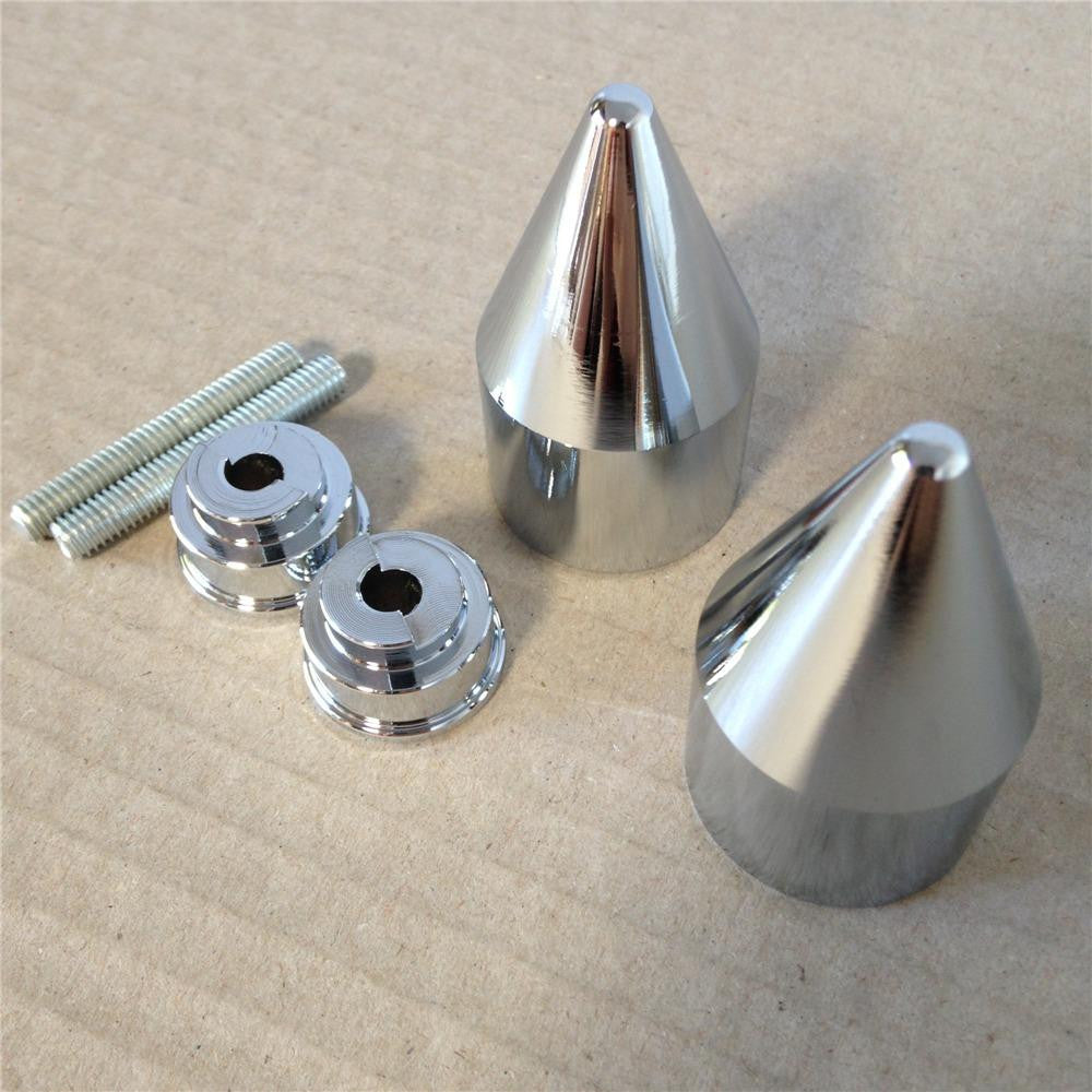 Chrome Spike Bar Ends Hand Grip Handlebar End Caps For Honda CBR 954 RR 2002-2003