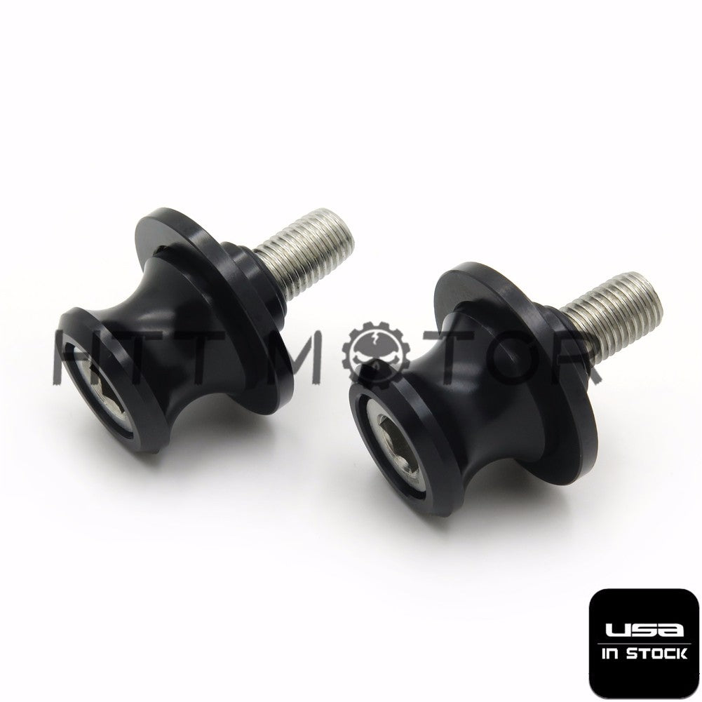 HTTMT- Black 10mm Swingarm Spools Sliders for Kawasaki Ninja ZX6R 9R 10R 12R 14R Z750/S