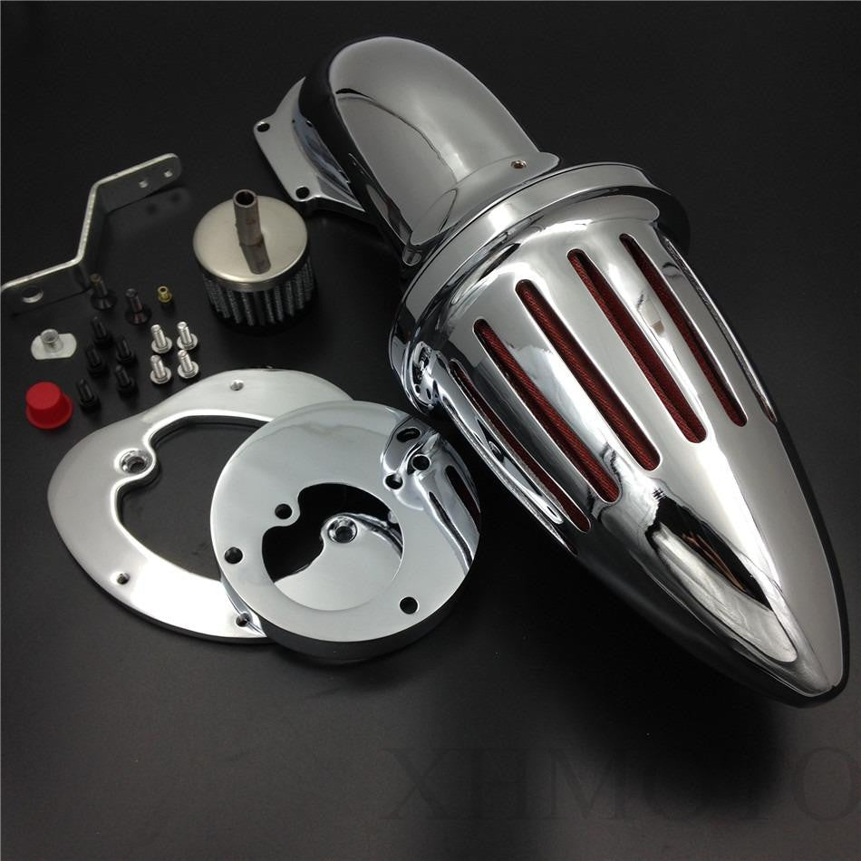 Bullet Air Cleaner Intake Filter Kit For Honda Vtx1300 Vtx 1300 1986-2012 Chrome