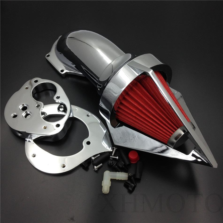 Chrome Triangle Air Cleaner Kits Intake For Kawasaki Vulcan 1500 1600 Classic 2000-2012