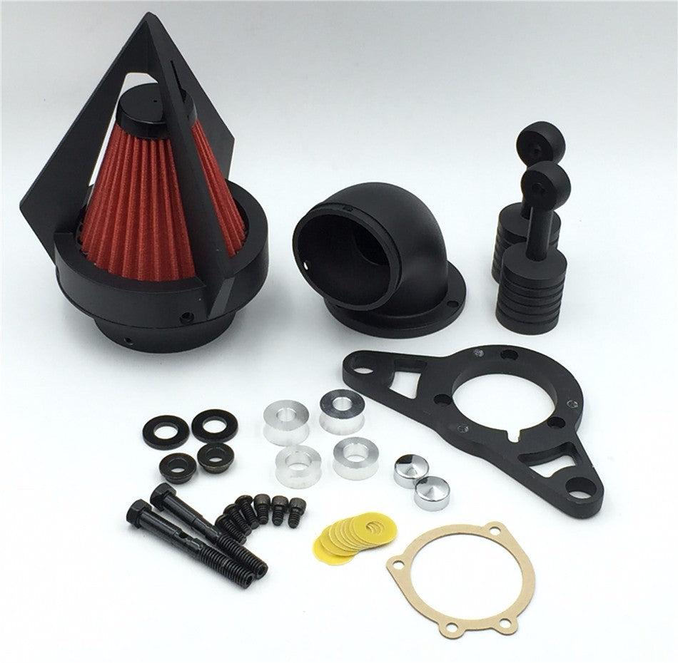 HTT Motorcycle Matte Black Triangle Air Cleaner Filter For Harley Softail Fat Boy Dyna Street Bob Wide Glide