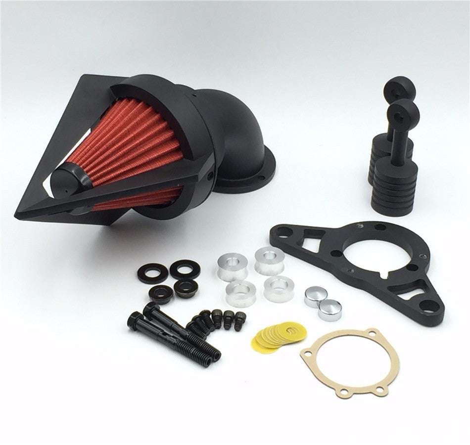 HTT Motorcycle Matte Black Triangle Air Cleaner Filter For Harley Soft