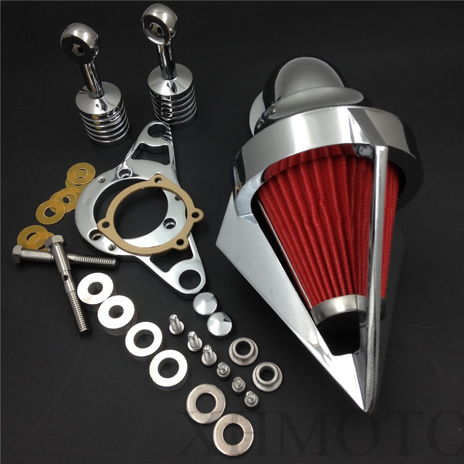 Triangle Air Cleaner Filter For Harley Softail Fat Boy Dyna Street Bob Wide Glide Chrome