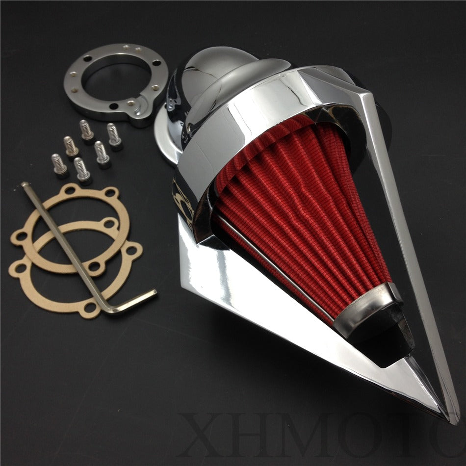 Triangle Spike Air Cleaner Filter Kits For Harley S&S Custom Cv Evo Xl Sportster Chrome