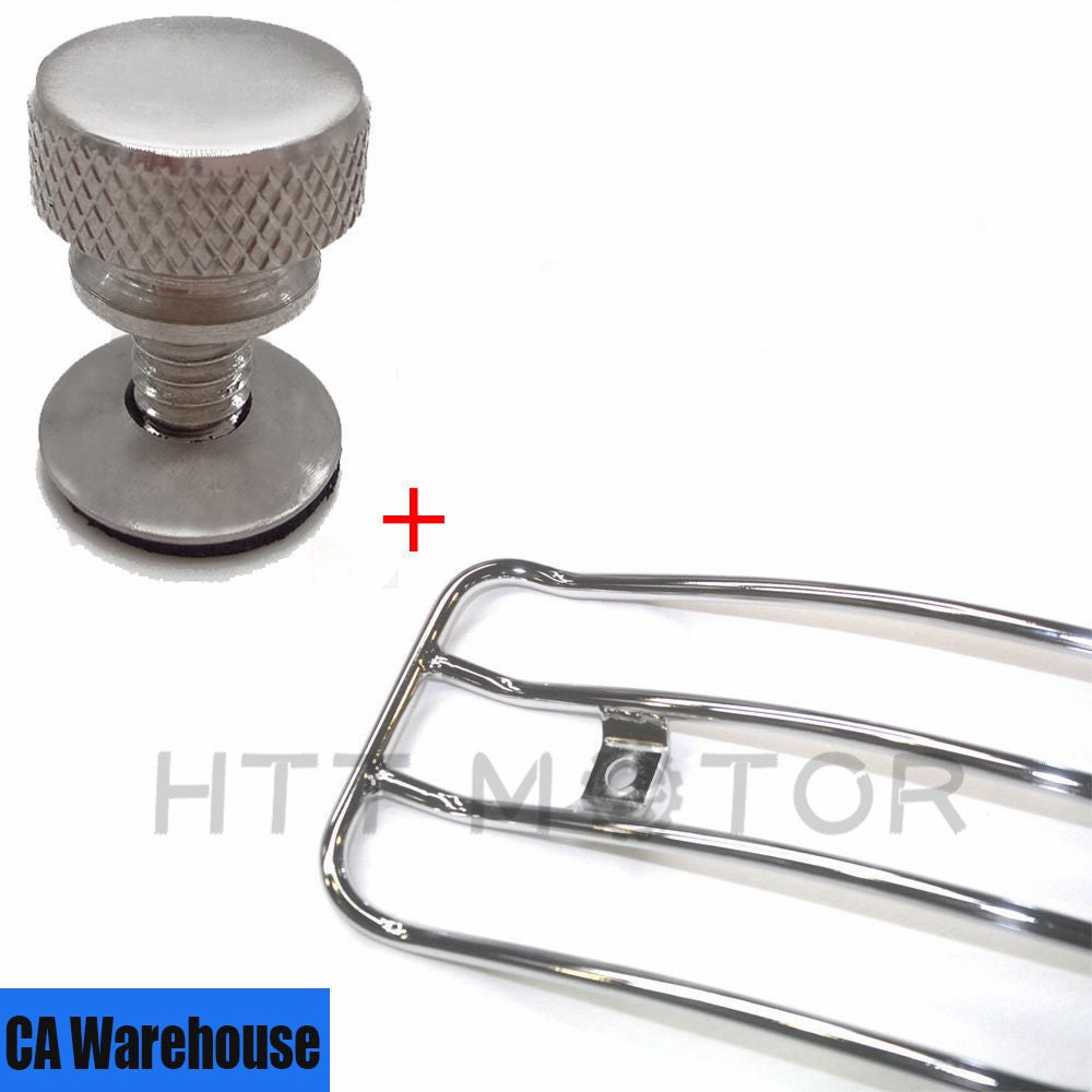 HTT- Chrome Solo Seat Luggage Rear Fender Rack& Bolt For Harley Touring 1998-04 05 06