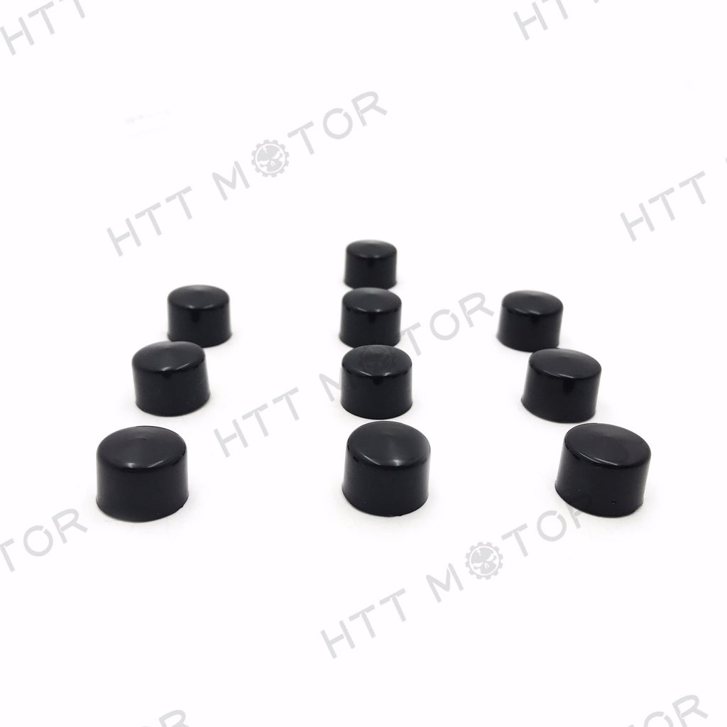 HTTMT- 10 Piece Black 3/8" Allen Socket Bolt Cap Dress Kit Fits Harley Misc Hardware