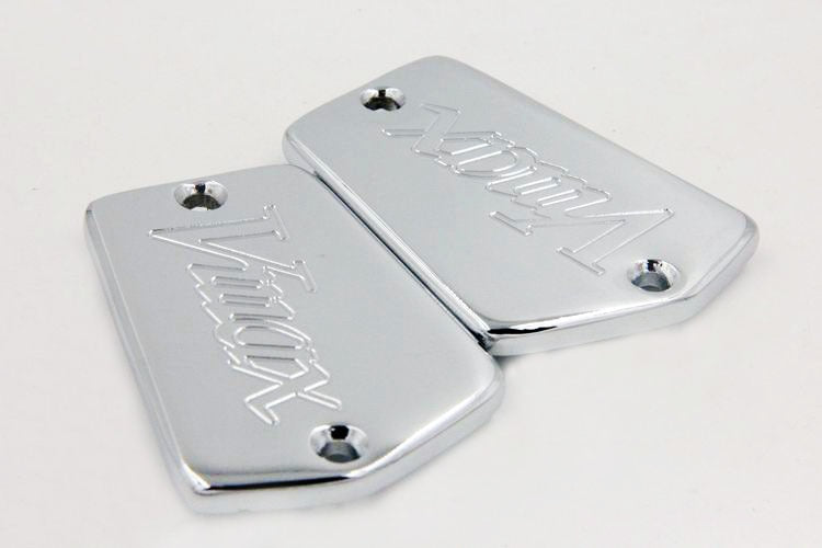 HTT Motorcycle Chrome Billet Aluminum Fluid Reservoir Cap Cover "Vmax" Engraved For 1985-2007 Yamaha V-Max