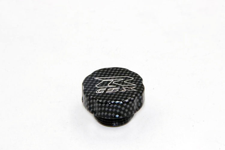 HTT Motorcycle Carbon Fiber Billet Aluminum Fluid Reservoir Cap Cover "GSXR" Engraved For Suzuki GSXR 600/GSXR 750/ GSXR 1000/GSXR 1100/ Hayabusa GSXR 1300/ SV1000 & SV1000S/ TL1000 S&R/Bandit