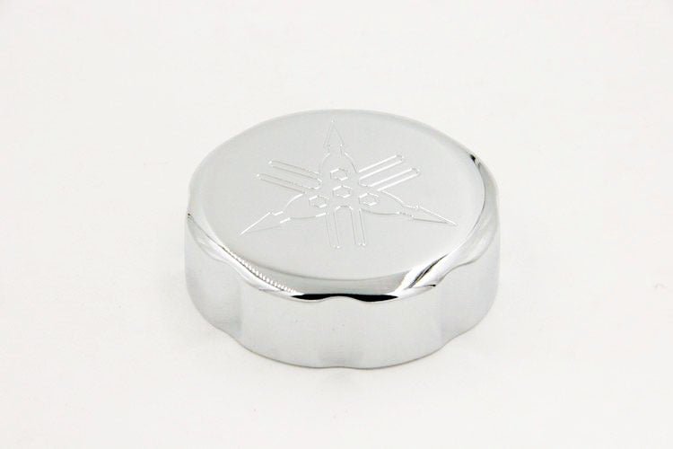 HTT Motorcycle Chrome Front Master Cylinder Fluid Reservoir Cap Cover "*" Engraved For Yamaha