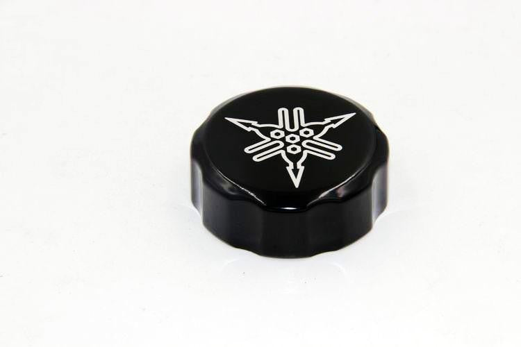 HTT Motorcycle Black Fluid Reservoir Cap Cover "*" Engraved For 2003-2005 Yamaha YZF R6/2006-2008 Yamaha YZF R6S/2004-2008 Yamaha YZF R1