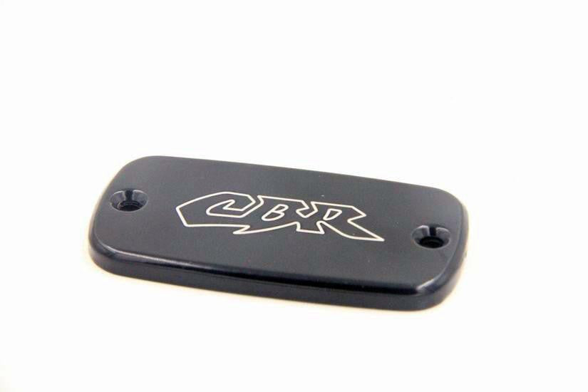 HTT Motorcycle Black Brake Fluid Reservoir Cap Cover "CBR" Engraved For 1990-2006 Honda CBR 600 F2 F3 F4 F4i (Front Brake)/2003-2006 Honda CBR 600RR (not 2007+) (Front Brake)