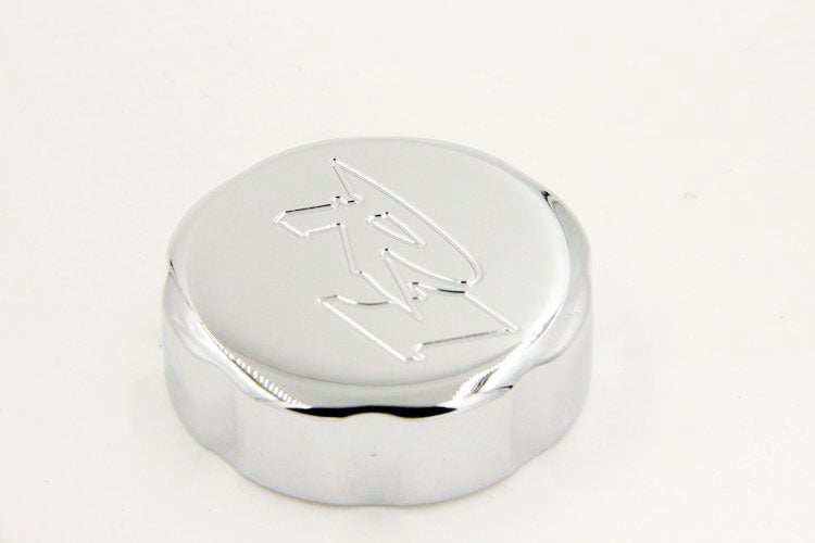 HTT Motorcycle Chrome Brake Fluid Reservoir Cap Cover "R1" Engraved For 1998-2012 Yamaha YZF R1