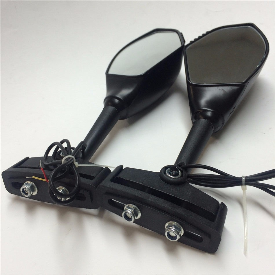 LED Turn Signal Integrated Mirror for Suzuki Hayabusa Honda Yamaha Matte Black Smoke Lens See description for detail