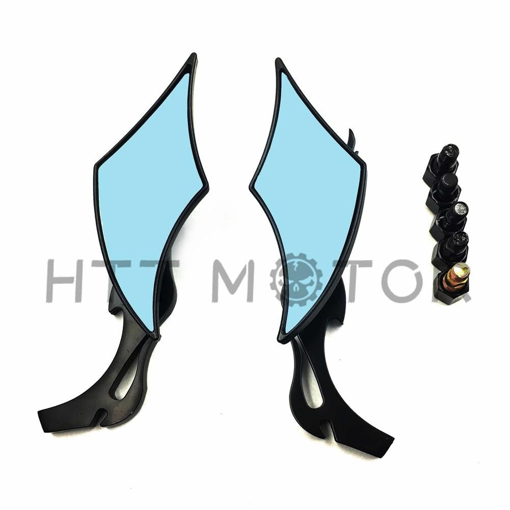 Black TEARDROP CUSTOM REAR MIRRORS FOR HONDA MOTORCYCLE CRUISER CHOPPER 8-10MM