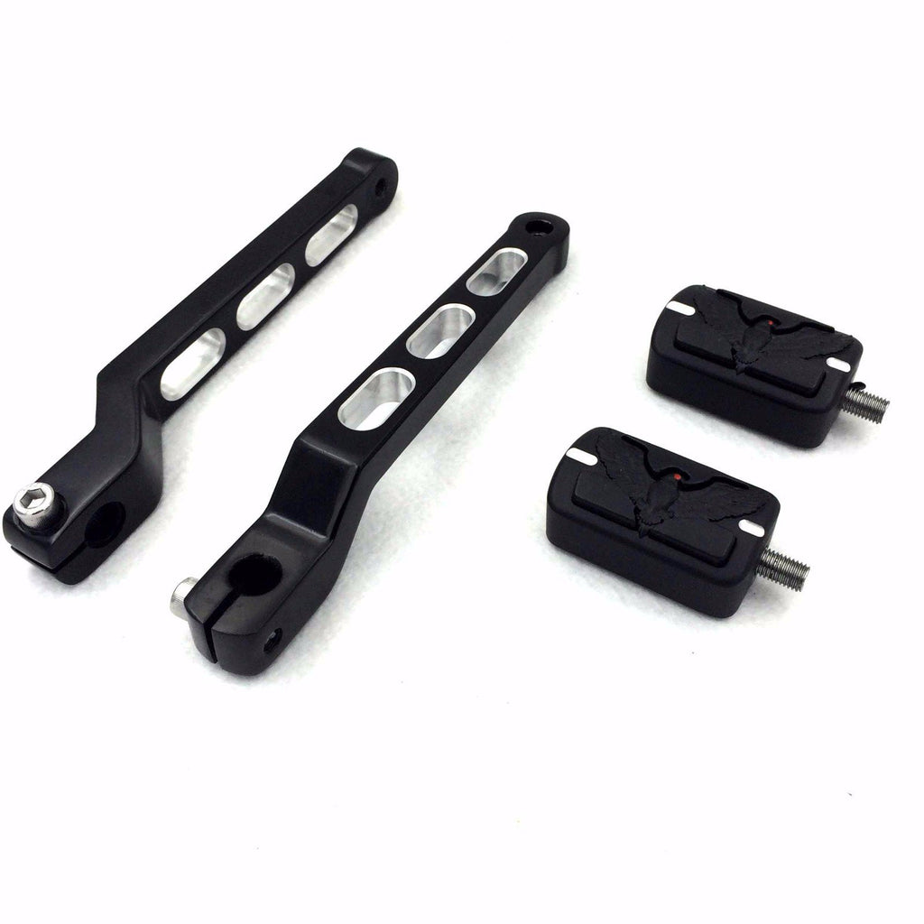 HTT Motorcycle Black Grooved Eagle Shifter Pegs with Heel/Toe Gear Shift Pedal Lever For Harley Davidson 1986-later FL Softail/ 1988-later Touring/ 2008-later Trike