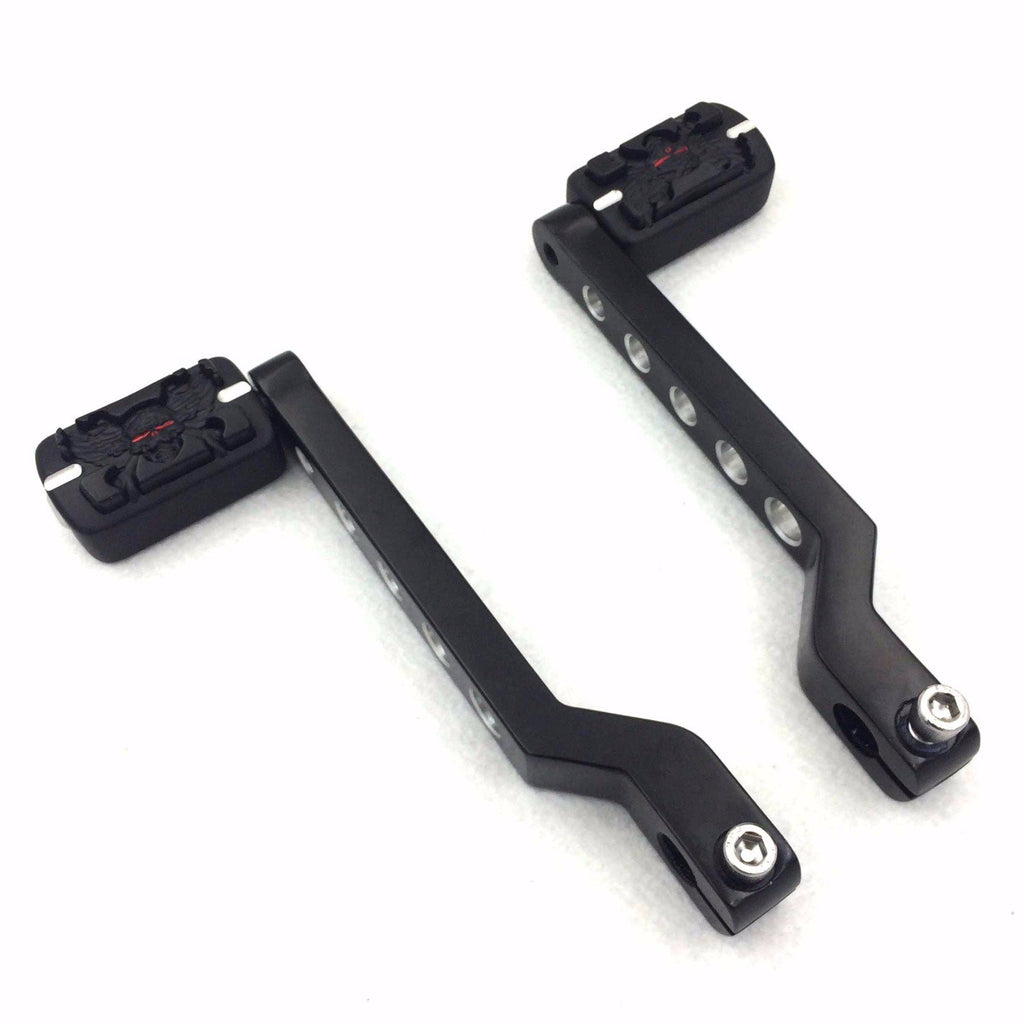 HTT Motorcycle Black Grooved Zombie Pegs w/ Hollow-out Heel/Toe Shift Levers Gear Shift Pedal Lever For Harley Davidson Trike 2008 and later