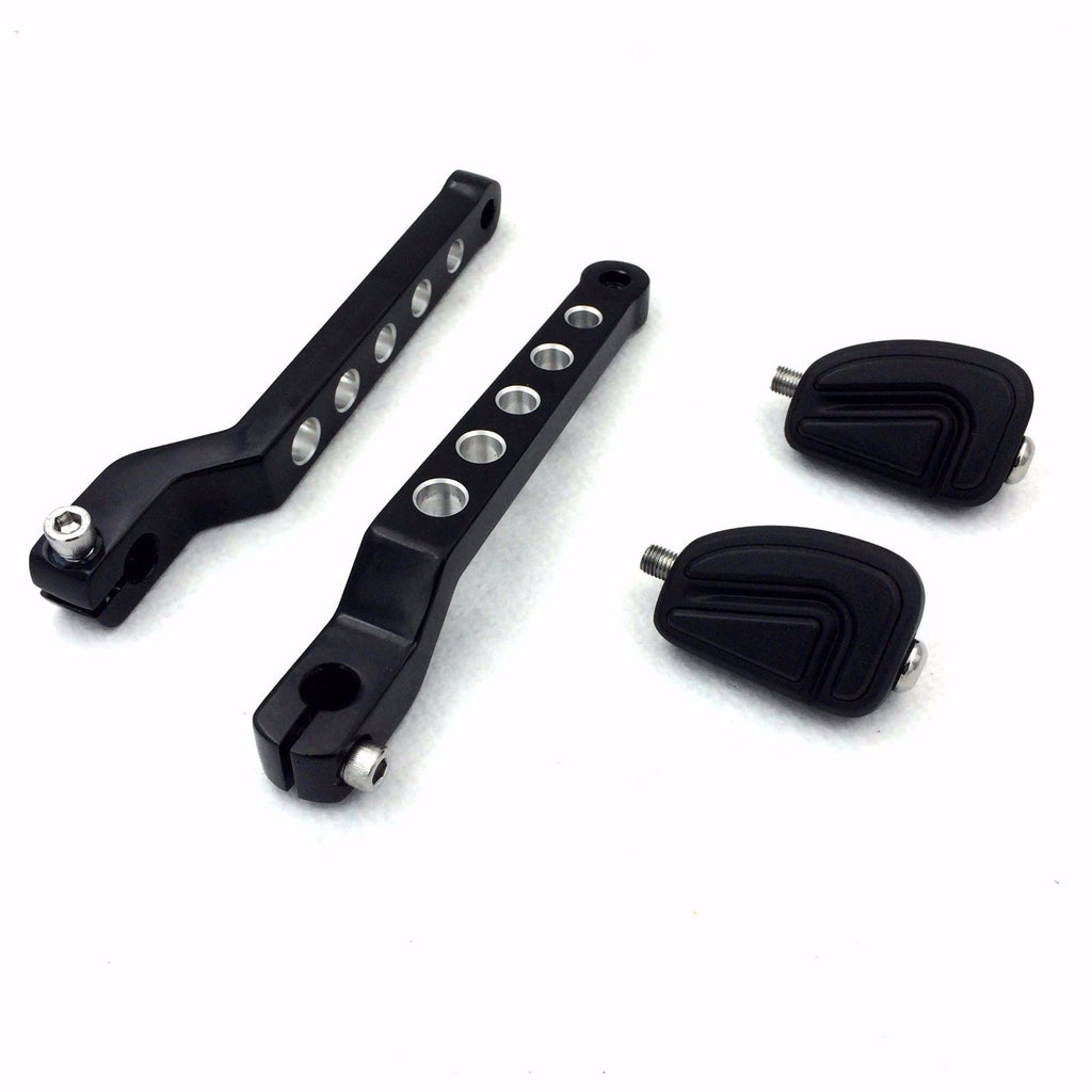 HTT Motorcycle Black Airflow Pegs w/ Hollow-out Heel/Toe Shift Levers Gear Shift Pedal Lever For Harley Davidson 1986-later FL Softail/ 1988-later Touring/ 2008-later Trike