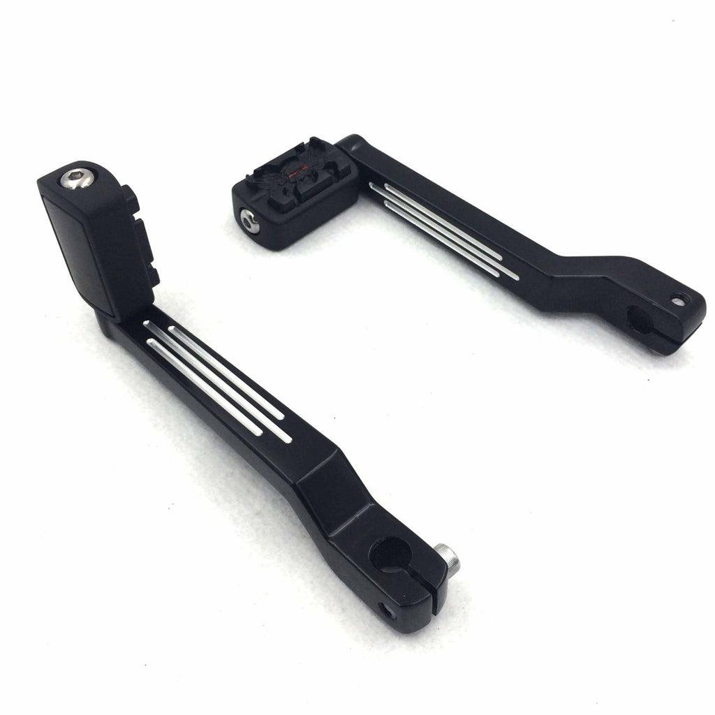 HTT Motorcycle Black Zombie Pegs w/ Grooved Heel/Toe Shift Levers For Harley Davidson Fat Boy FLSTF 1980 and later