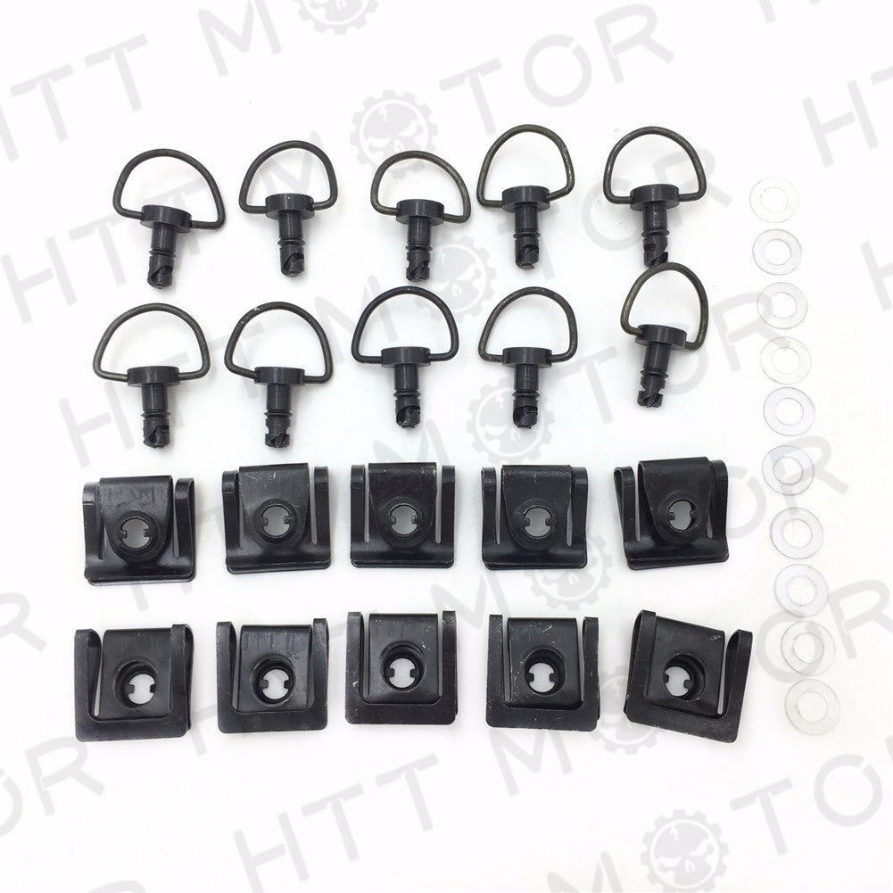 HTT- 10 Dzus Style Motorcycle Quick Release 1/4 Turn Fairing Fasteners with 15mm Pins