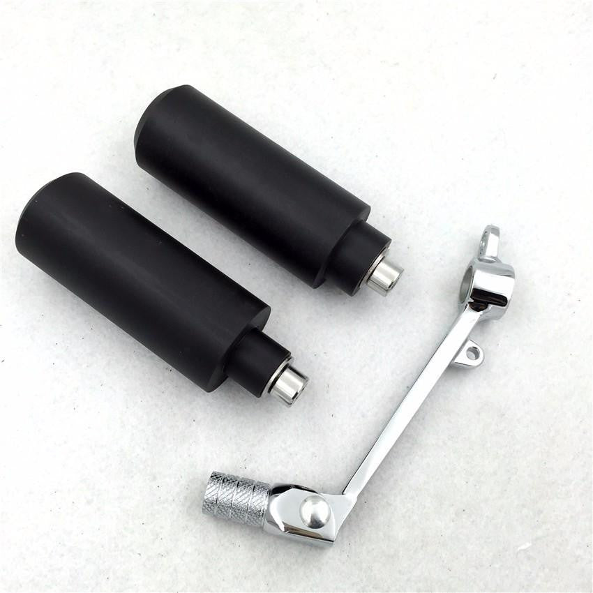 Chromed Brake Pedal lever / Black Frame Slider for 99-06 HONDA CBR 600 F4/F4I