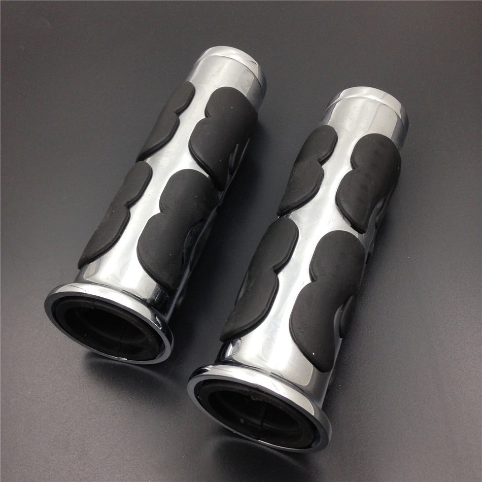 HTT- Motorcycle Custom Flame style Billet Aluminum Rubber Hand Grips 1" 25mm For Harley Big Dog Dyna Wide Glide Electra Glide Fat Boy Heritage