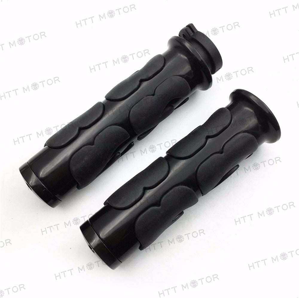 HTTMT- Motorcycle Black Comfort Flame Rubber Hand Grips 1" 25mm Grips Fit Choppers/H-D/Suzuki/Kawasaki/Yamaha/Honda