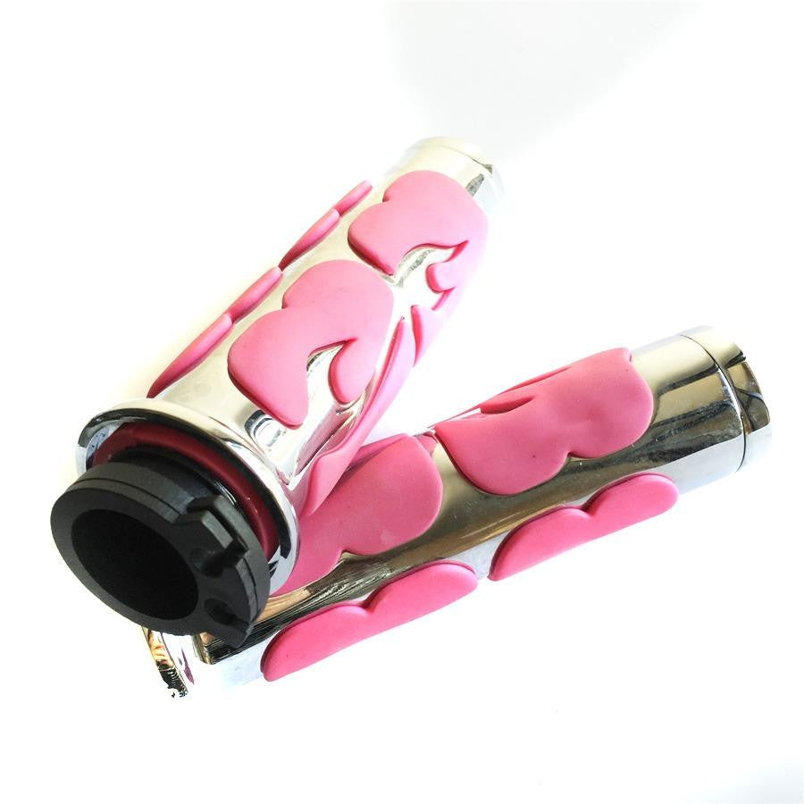 Flame Hand Grip For Suzuki Intruder Boulevard C90 C50 M50 Volusia Marauder 800 chromed pink