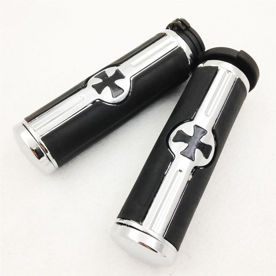 Handlebar Cross grips for Harley 96-later VRSC, XL, XR, Dyna, Softail (except FLSTSE2/3, FLSTNSE, and FXSBSE) and 96-07 Touring models See description for detail