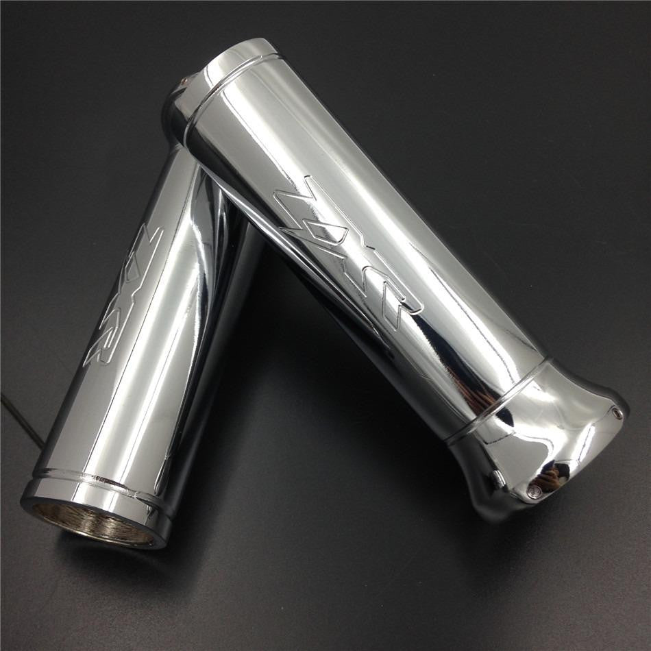 7/8" alloy Handlebar Hand Grips for Kawasaki 250 400 750 R RR 1100 ZXR chromed