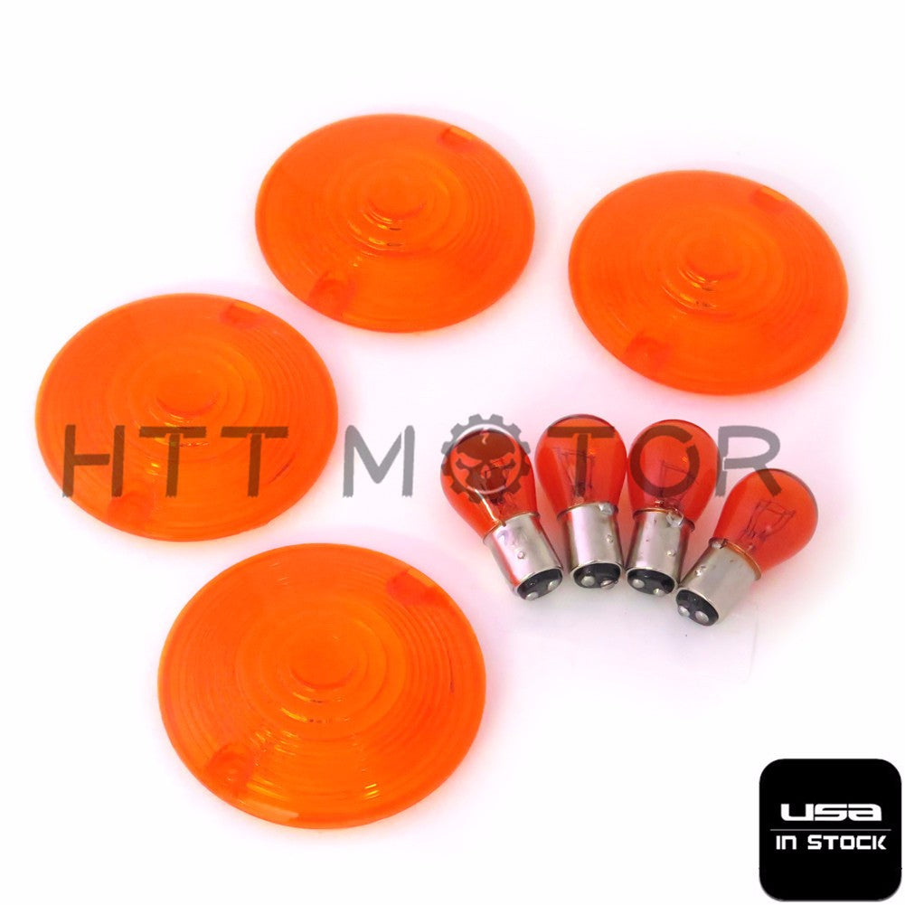 HTTMT- Orange Turn Signal Lens For 1986-2012 Harley Davidson Electra Glides Road King