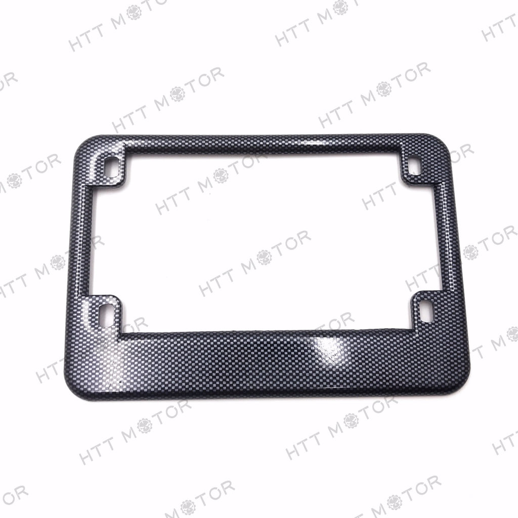 HTTMT- MOTORCYCLE License Plate Frame For 4"x7" extra 1" width plate Carbon Fiber Style