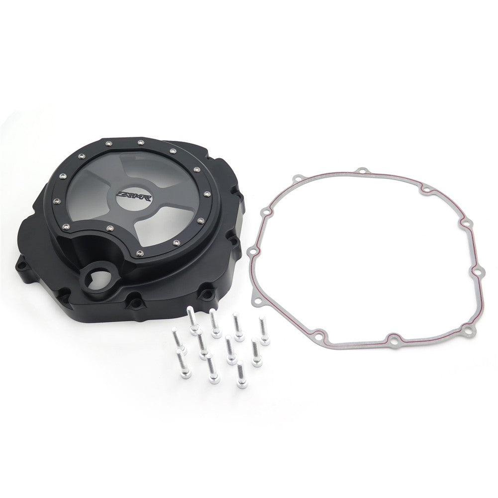 HTT- Black Right Engine Clutch Cover See Through Kawasaki Zx14R Zzr1400 2006-2014 w/ gasket