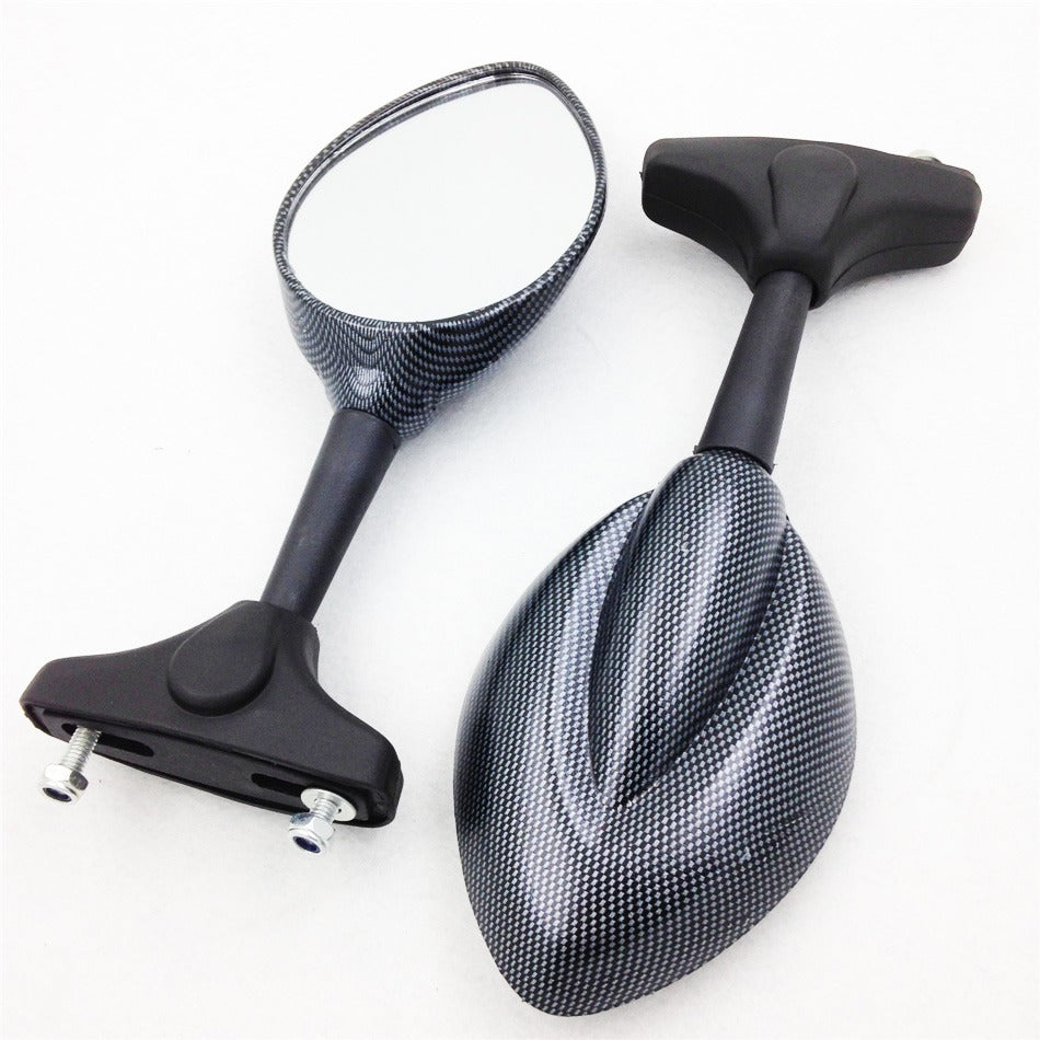 HTT Side Carbon Mirror Raindrop Shape For Honda Cbr600 F4 F4I Yamaha Fzr Yzf R1 R6 R6S Fjr Xjr Fz6R