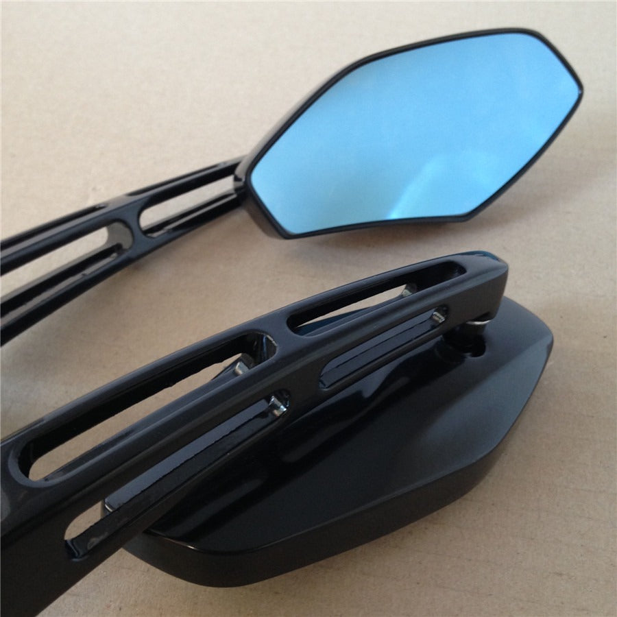 Racing Rearview Mirror Fit For Honda Suzuki Kawasaki Cruiser Chopper Sports Blk